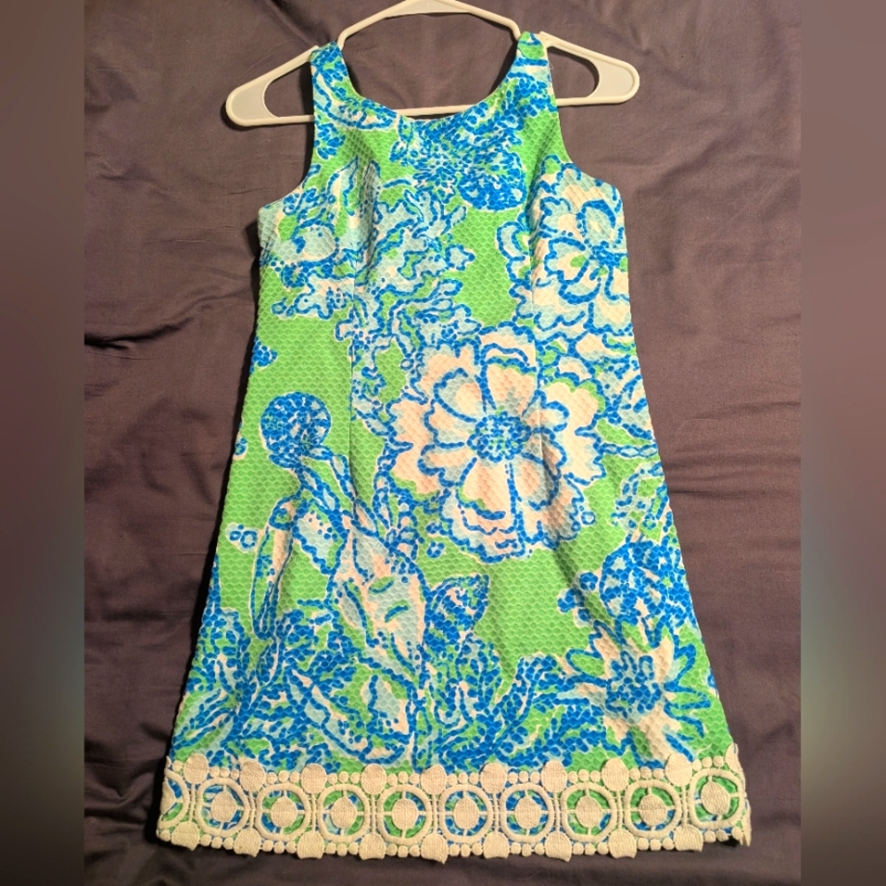 Lilly Pulitzer Girls Delia Dress In Go Go Green